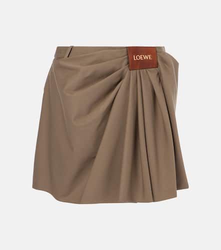 Draped cotton and silk miniskirt - Loewe - Modalova