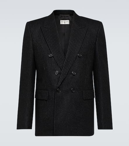 Pinstripe wool flannel suit jacket - Saint Laurent - Modalova