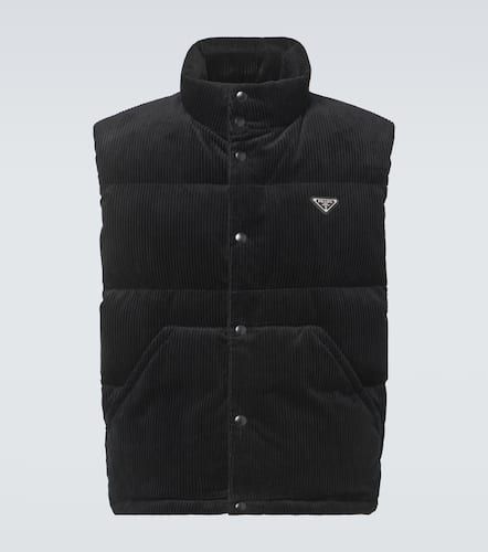 Down-filled cotton corduroy vest - Prada - Modalova