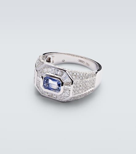 Anello in oro bianco 18kt con zaffiro e diamante - Shay Jewelry - Modalova