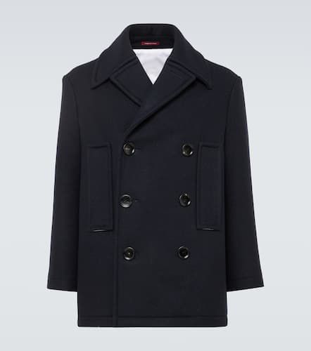 Web Stripe double-breasted wool peacoat - Gucci - Modalova