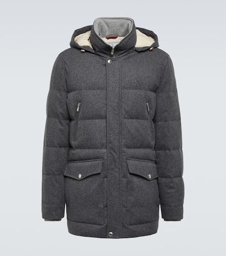 Wool flannel down jacket - Brunello Cucinelli - Modalova