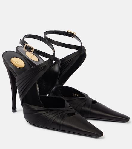 Pumps slingback Véronique 110 in raso - Saint Laurent - Modalova