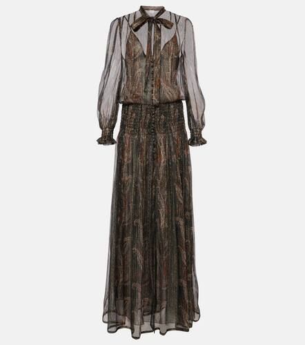 Paisley silk-blend crepon maxi dress - Saint Laurent - Modalova