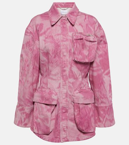Camouflage denim cargo jacket - Blumarine - Modalova