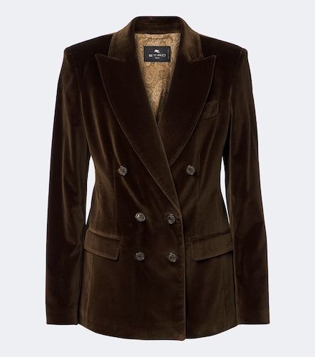 Blazer cruzado de terciopelo de algodón - Etro - Modalova