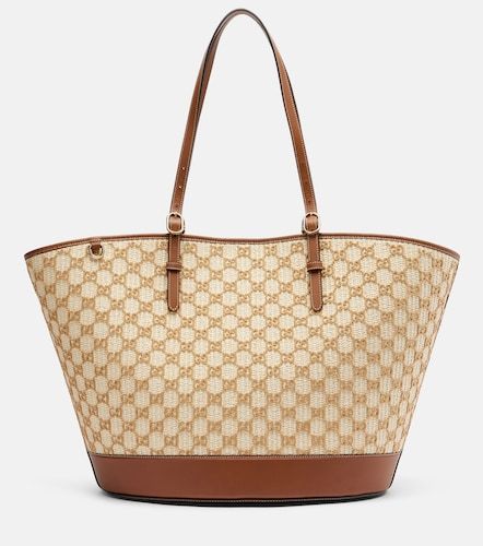 GG Large raffia-effect tote bag - Gucci - Modalova
