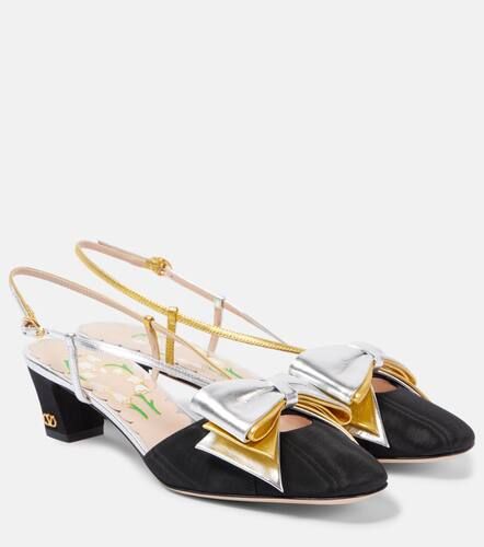 Bowow 45 moirÃ© and leather slingback pumps - Valentino Garavani - Modalova