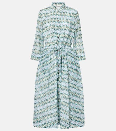 Printed silk and cotton midi dress - Tory Burch - Modalova