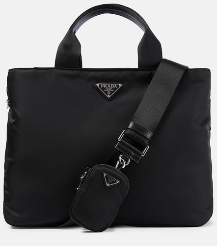 Bolso de nylon con ribete de piel - Prada - Modalova