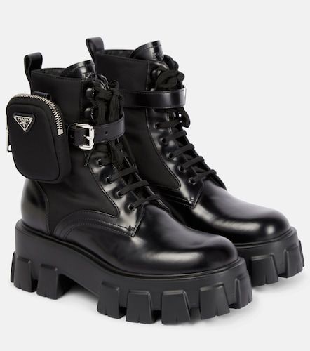 Prada Monolith leather ankle boots - Prada - Modalova