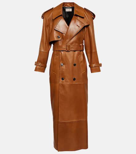 Trench doppiopetto in pelle - Saint Laurent - Modalova