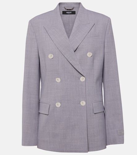 Versace Melange wool-blend blazer - Versace - Modalova