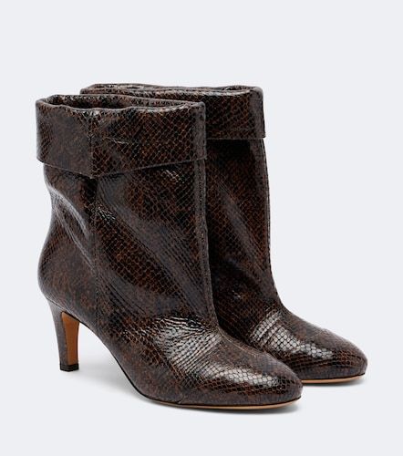 Eldra snake-effect leather ankle boots - Isabel Marant - Modalova