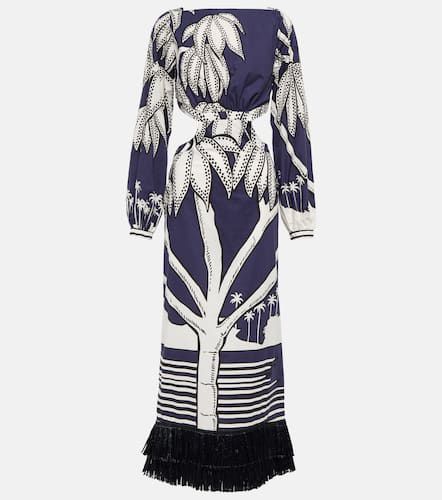 Printed fringe-trimmed cotton maxi dress - Johanna Ortiz - Modalova