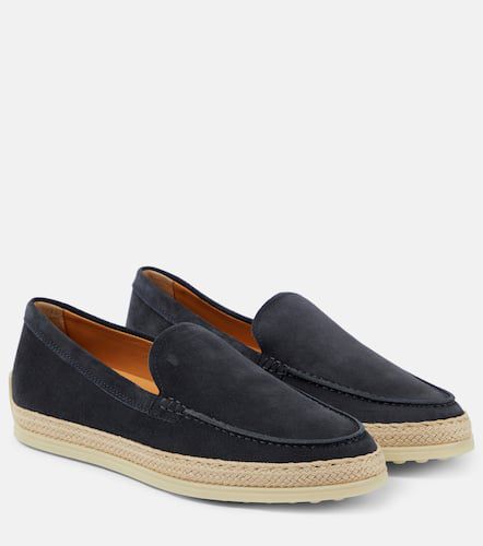 Tod's Mocassini in suede con rafia - Tod's - Modalova