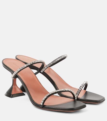 Gilda 70 embellished leather mules - Amina Muaddi - Modalova