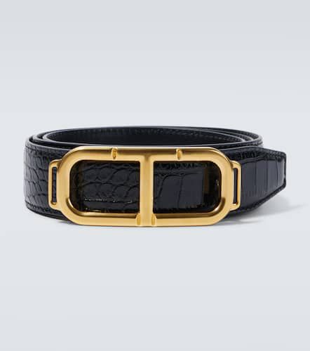 Stadium T croc-effect leather belt - Tom Ford - Modalova