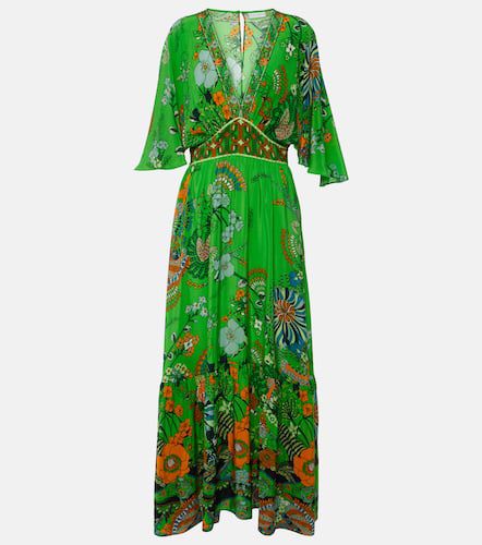 Embellished floral silk maxi dress - Camilla - Modalova