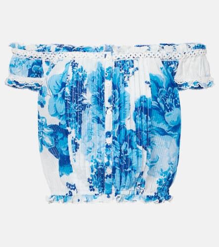 Alba floral off-shoulder cotton top - Poupette St Barth - Modalova