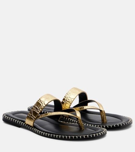 Croc-effect leather thong sandals - Dries Van Noten - Modalova