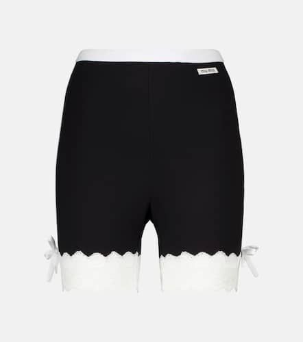 Shorts aus Jersey mit Spitze - Miu Miu - Modalova