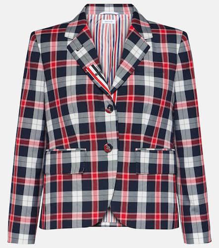 Blazer de mezcla de lana con tartán - Thom Browne - Modalova