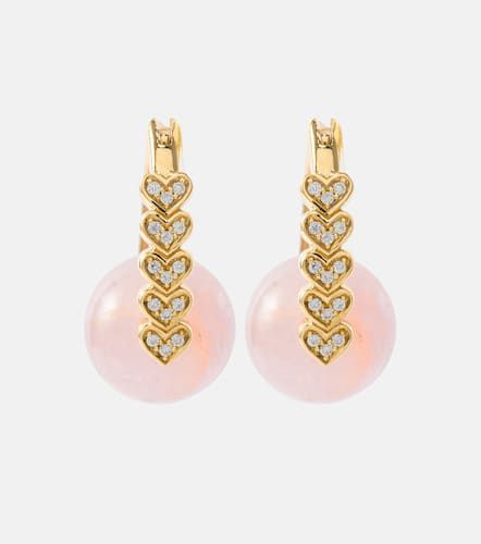 Heart 14kt earrings with diamonds and morganites - Sydney Evan - Modalova