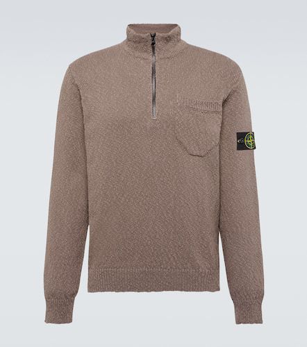 Compass cotton and linen half-zip sweater - Stone Island - Modalova