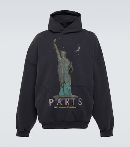 Paris Liberty distressed fleece hoodie - Balenciaga - Modalova