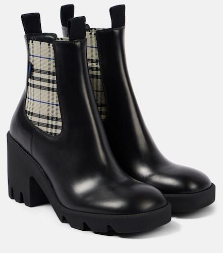 Chelsea Boots Check aus Leder - Burberry - Modalova