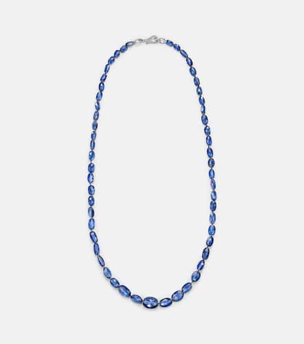 Kt white gold beaded necklace with kyanite and diamonds - Ileana Makri - Modalova