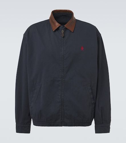 Leather-trimmed cotton canvas blouson jacket - Prada - Modalova