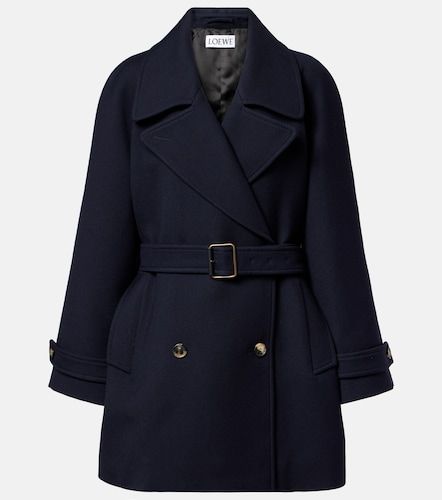 Belted double-breasted wool coat - Loewe - Modalova