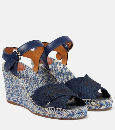 Chloé Espadrille-Sandalen Piia aus Denim und Leder - Chloe - Modalova