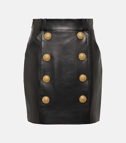 Balmain Leather miniskirt - Balmain - Modalova