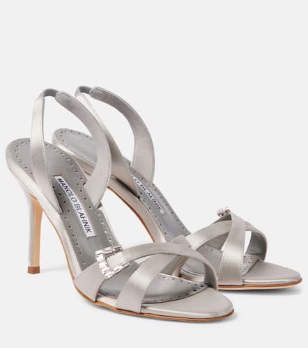 Verzierte Slingback-Sandalen Ramisli aus Satin - Manolo Blahnik - Modalova