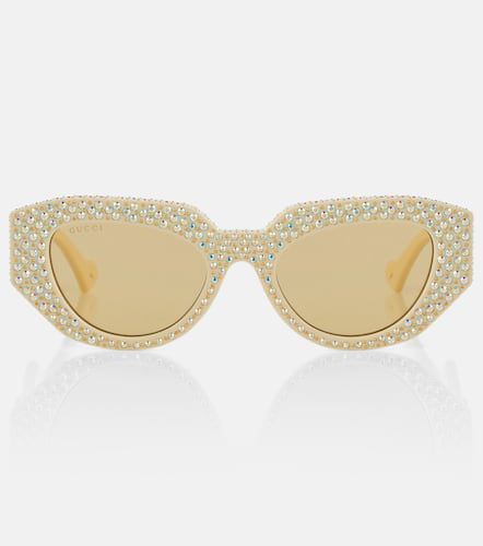 Gucci Embellished oval sunglasses - Gucci - Modalova