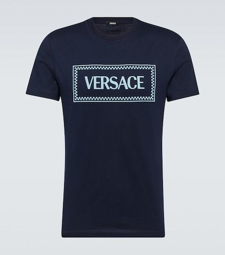 Camiseta de jersey de algodón con logo - Versace - Modalova