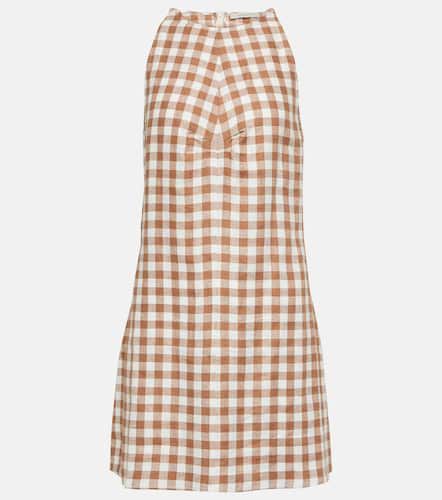 Antigua checked linen mini dress - Asceno - Modalova