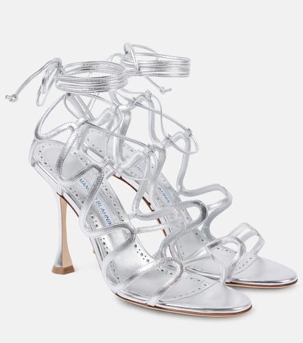 Sandalen Fawda 105 aus Metallic-Leder - Manolo Blahnik - Modalova