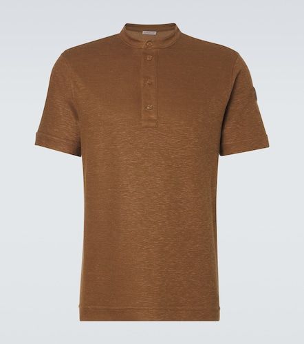 Moncler Polo in misto cotone e lino - Moncler - Modalova