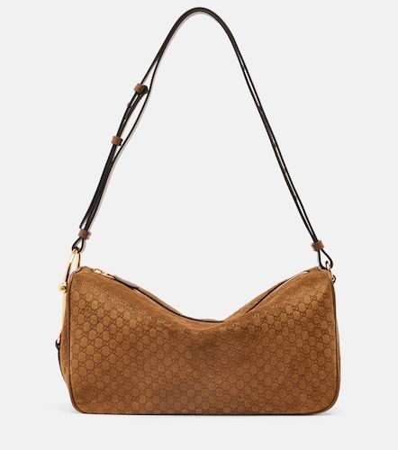 Half Horsebit Medium suede shoulder bag - Gucci - Modalova