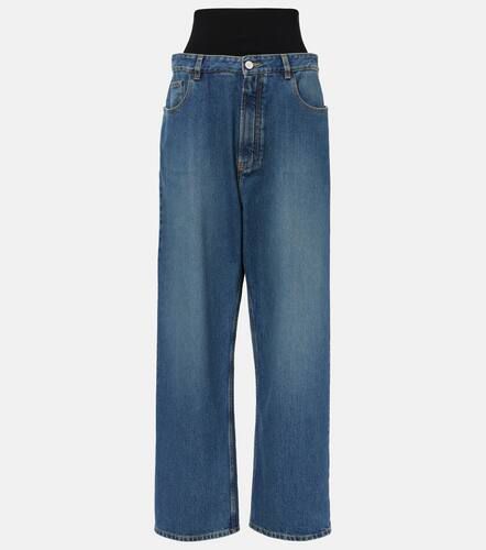 Alaïa High-Rise Straight Jeans mit Jersey - Alaia - Modalova