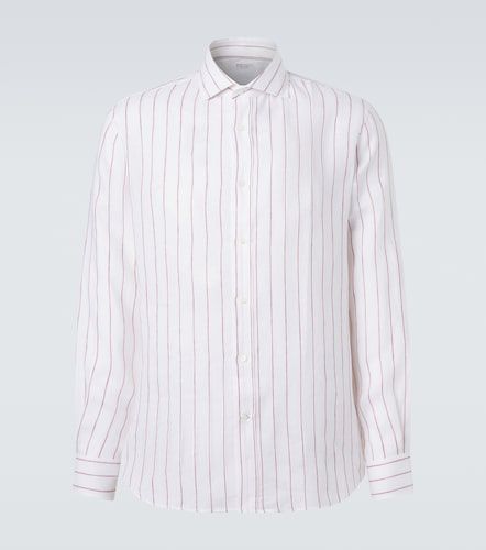 Camicia in lino a righe - Brunello Cucinelli - Modalova