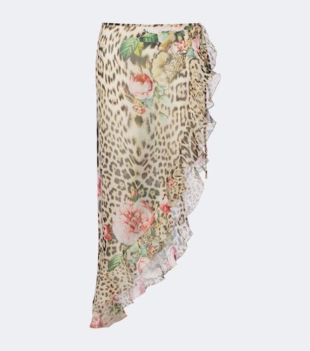 Pareo de seda con estampado de leopardo - Roberto Cavalli - Modalova