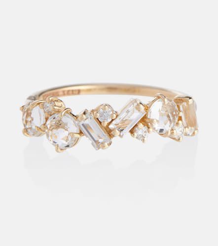 Ring Amalfi aus 14kt Gelbgold mit Diamanten und Topasen - Suzanne Kalan - Modalova