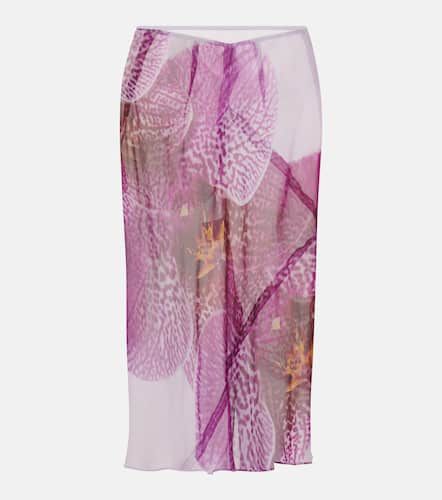 Printed silk midi skirt - Dries Van Noten - Modalova