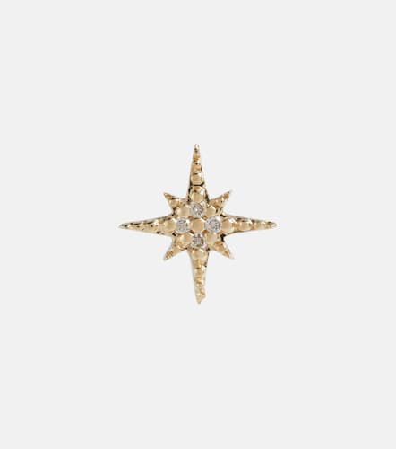 Starbust 14kt yellow stud earring with diamonds - Sydney Evan - Modalova