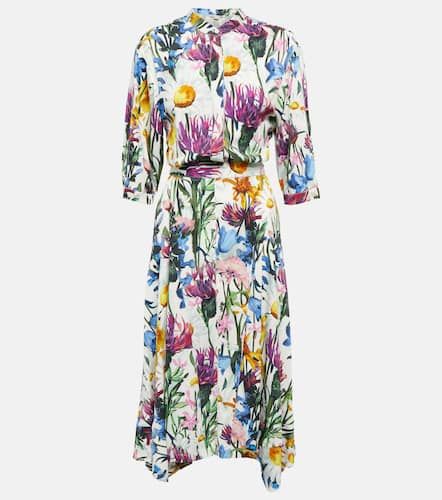 Robe midi en satin à fleurs - Stella McCartney - Modalova